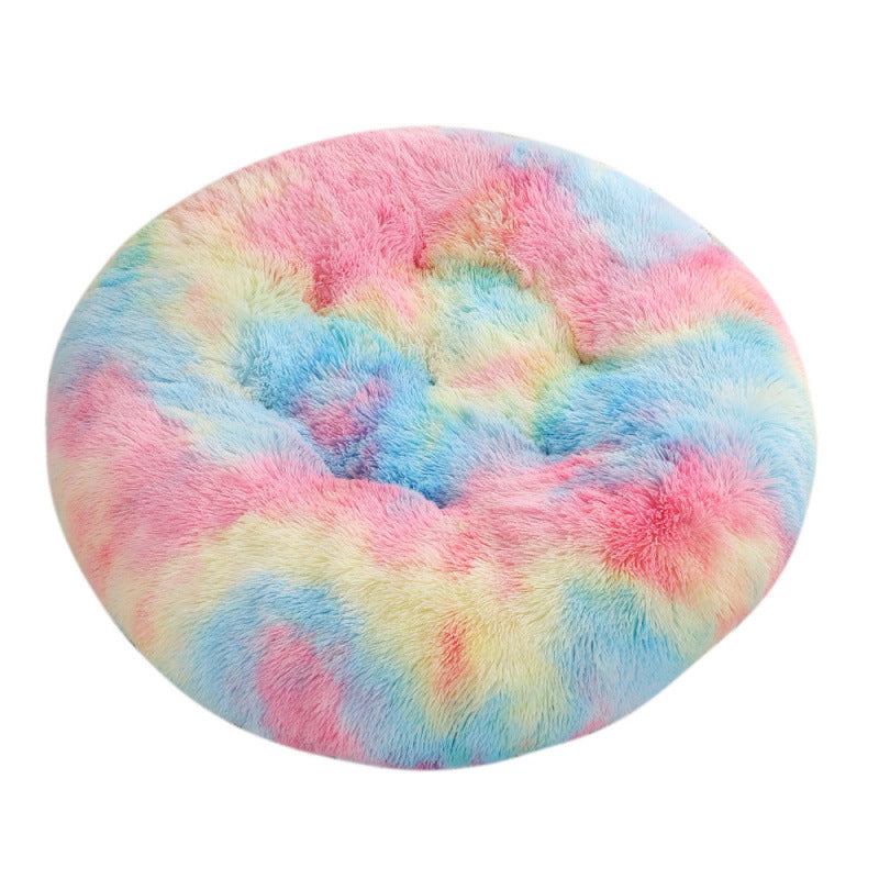 Round Plush Pet Bed Mat For Warm And Comfortable Sleep Support